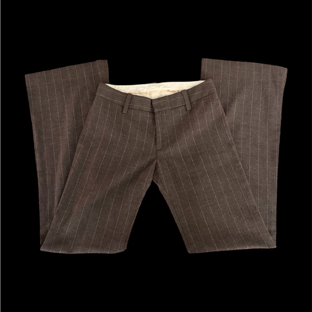 Brown pinstripe slacks